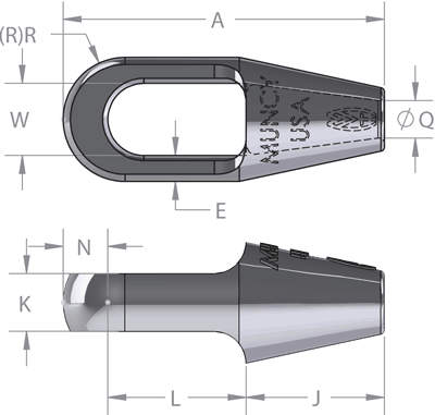 Closed Rope Spelter Socket DIagram